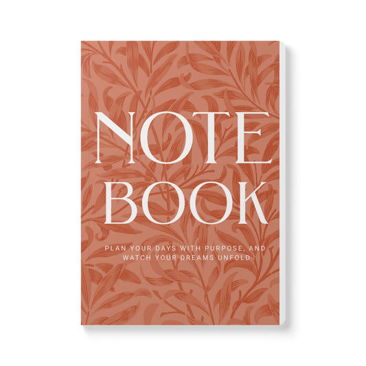 Terracotta Leaves A5 Lined Journal Minimal Botanical Notebook | Coordinated Collection