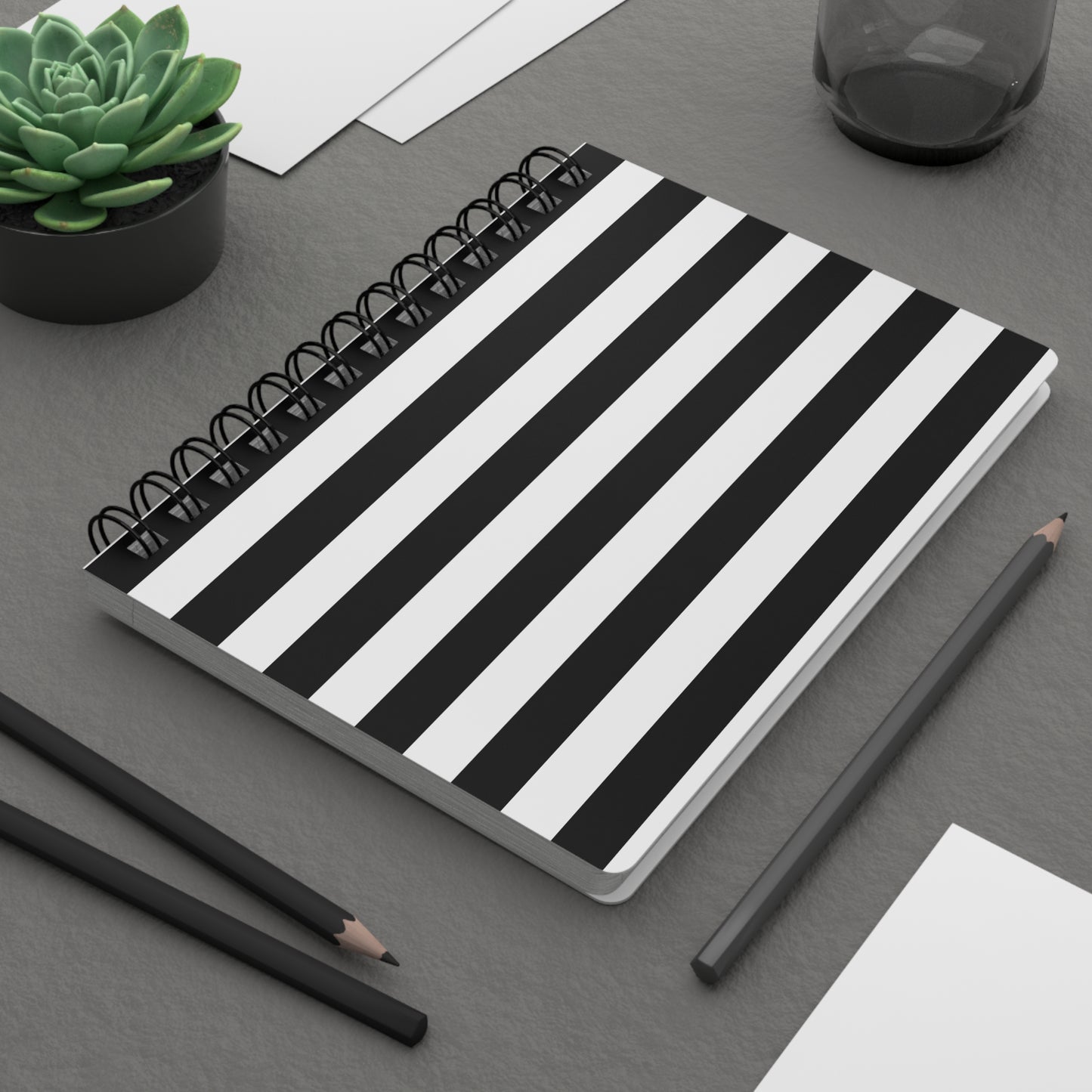 Black Stripe Spiral A5 Journal (2 Sizes)