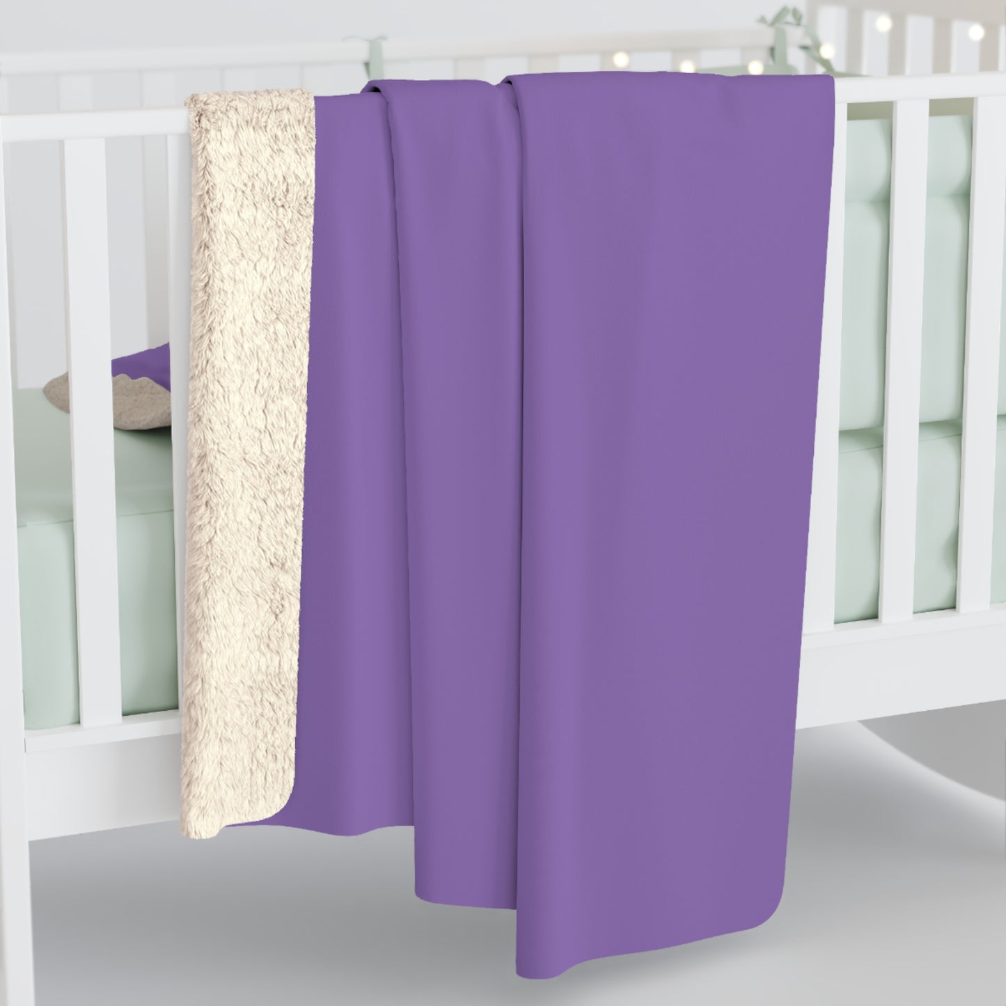 Purple Sherpa Fleece Blanket Cozy Plush Throw 3 Sizes Soft Warm Blanket