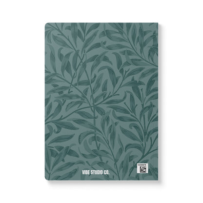 Dusty Blue Leaves A5 Lined Journal Minimal Botanical Notebook | Coordinated Collection