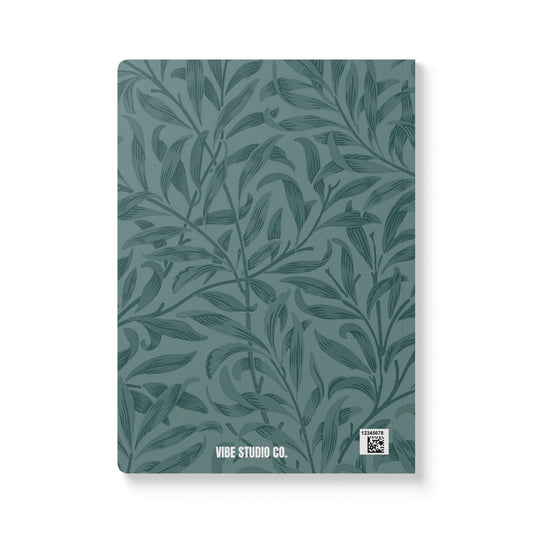 Dusty Blue Leaves A5 Lined Journal Minimal Botanical Notebook | Coordinated Collection