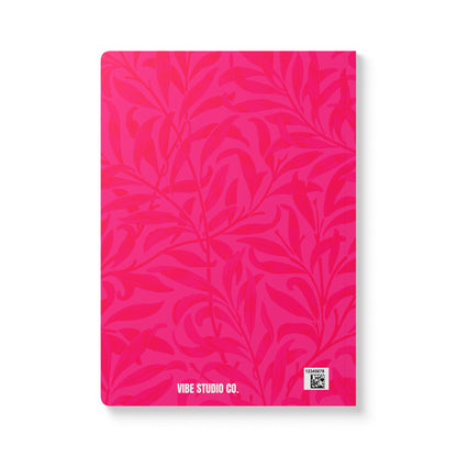 Pink Leaves A5 Lined Journal Minimal Botanical Notebook | Coordinated Collection