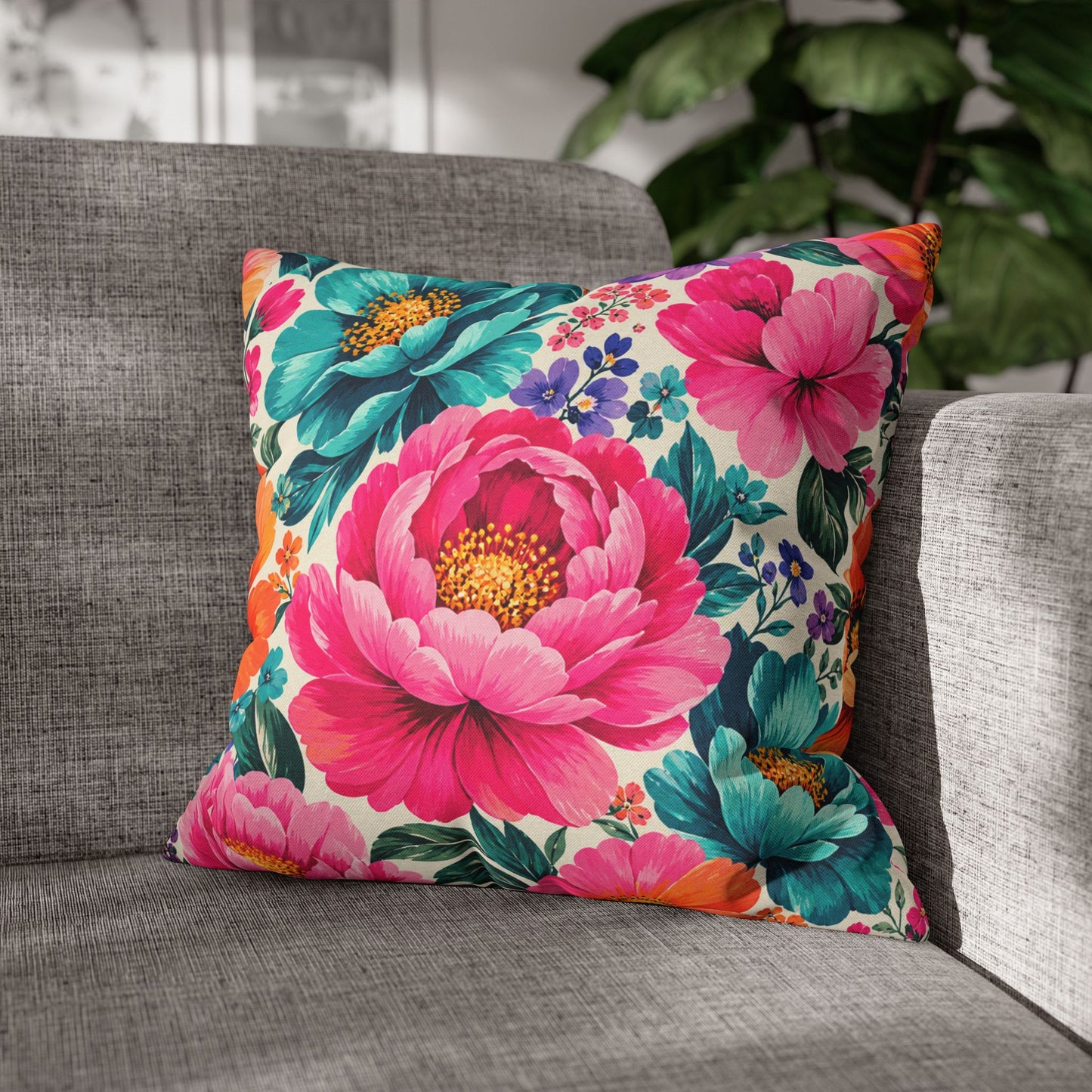 Dreamy Floral Square Pillowcase 18 x 18 Floral Pillow Cover
