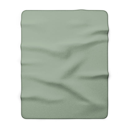 Sage Sherpa Fleece Blanket Cozy Plush Throw 3 Sizes Soft Warm Blanket