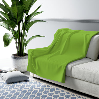 Muted Lime Sherpa Fleece Blanket Cozy Plush Throw 3 Sizes Soft Warm Blanket