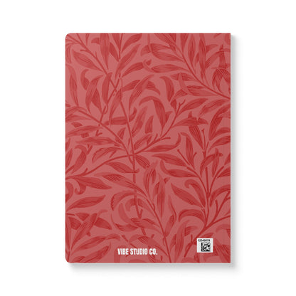 Red Autumns Leaves A5 Lined Journal Minimal Botanical Notebook | Coordinated Collection