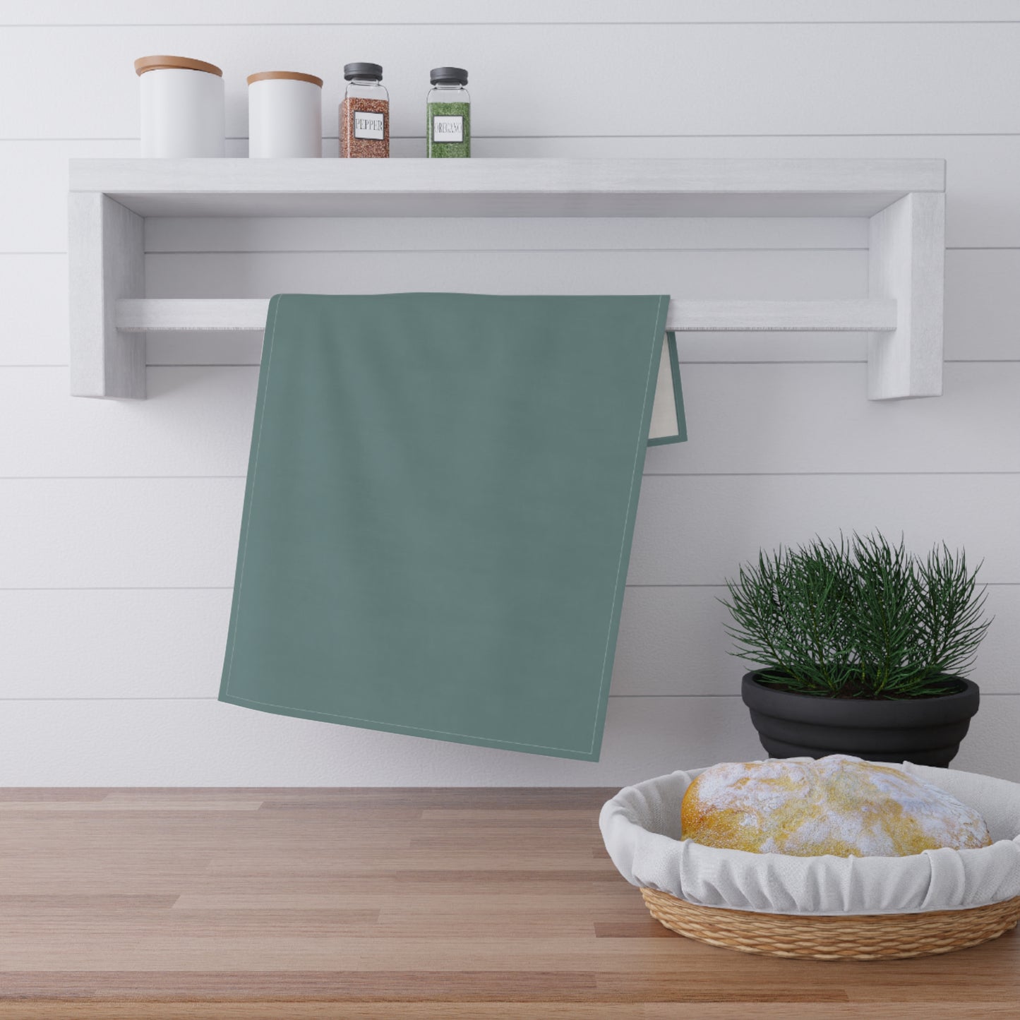 Dusty Blue Cotton Twill Tea Towel 18 x 30