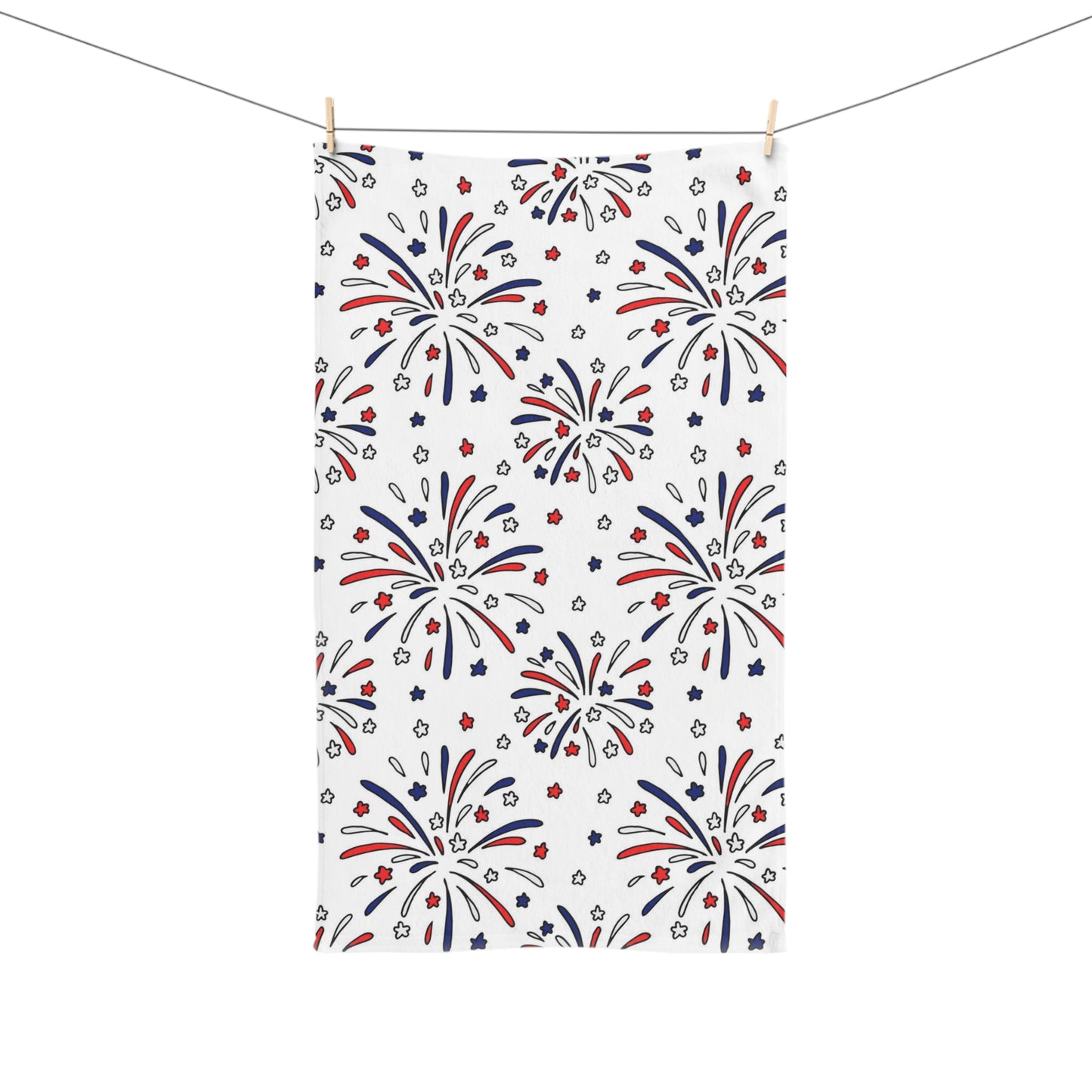 Fireworks Hand Towel Patriotic Bathroom Hand Towel