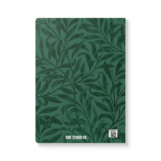 Leaf Green Leaves A5 Lined Journal Minimal Botanical Notebook | Coordinated Collection