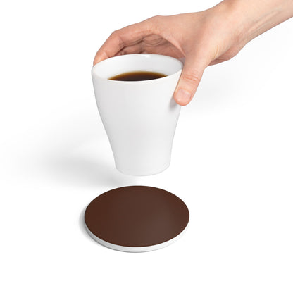 Chocolate Brown Ceramic Coaster Round or Square | Coordinated Collection