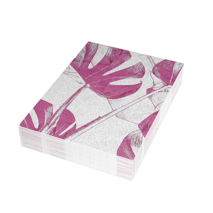 Monstera Leaf Lilac Wine Postcards