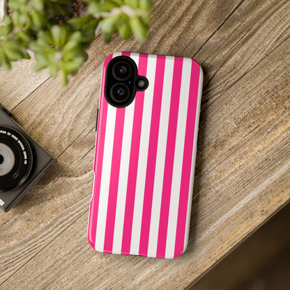 Pink Stripe Tough Phone Case for iphone or Samsung