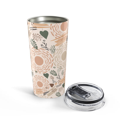 Neutral Flow Tumbler Abstract Botanical 20oz Tumbler Insulated Travel Mug