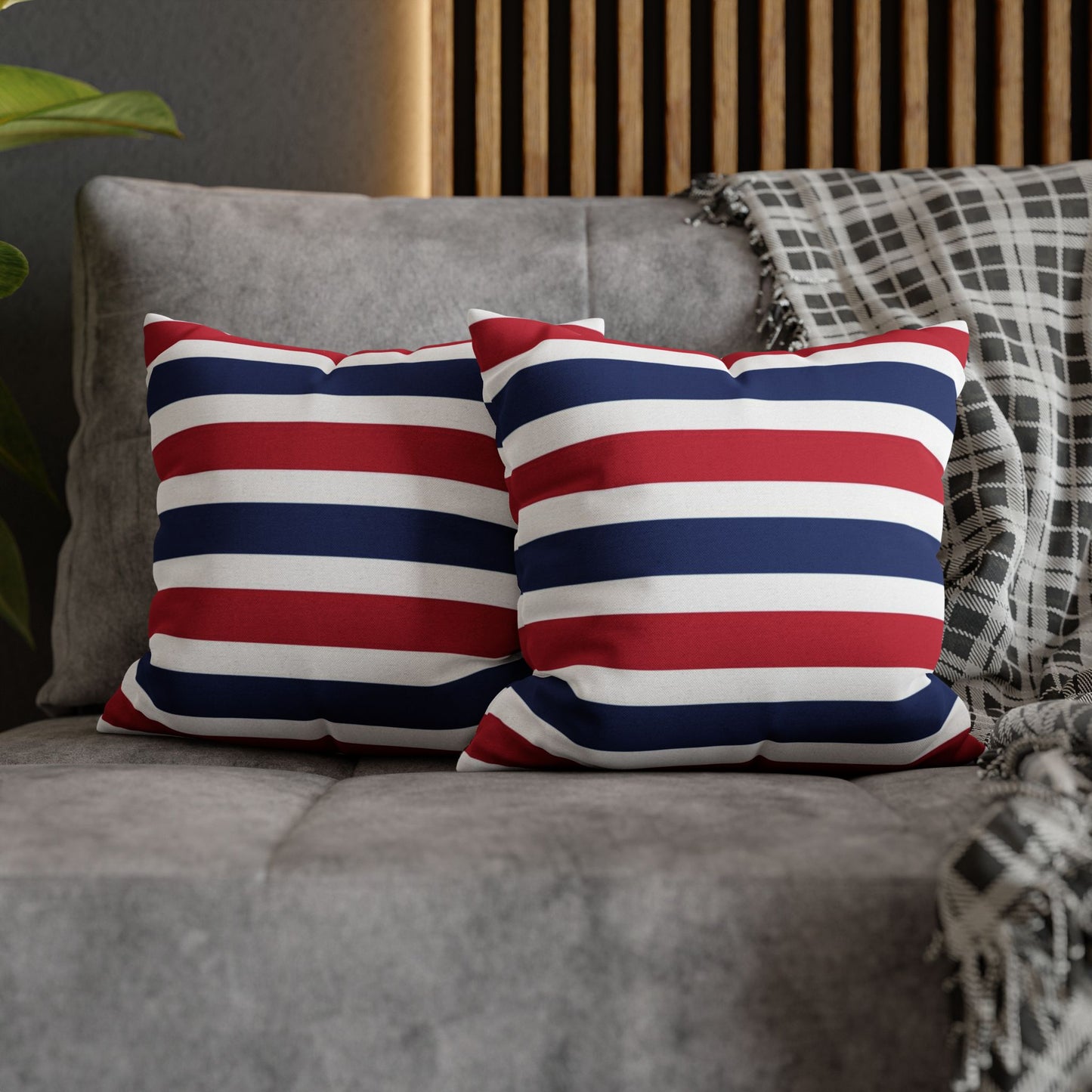 Red, White and Blue Stripe Pillow Cover 14x14