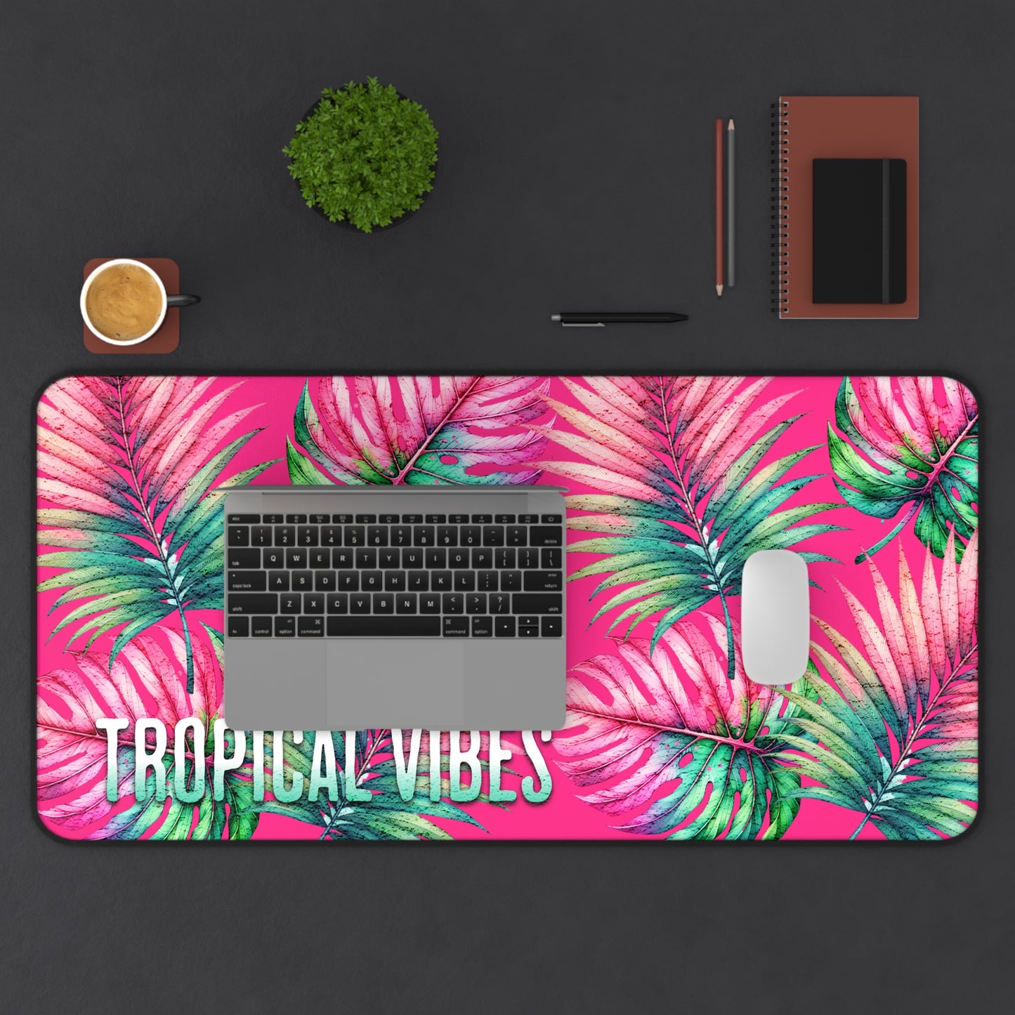 Tropical Vibes Desk Mat Tropical Leaves Desk Pad 12x18 12x22 16x32