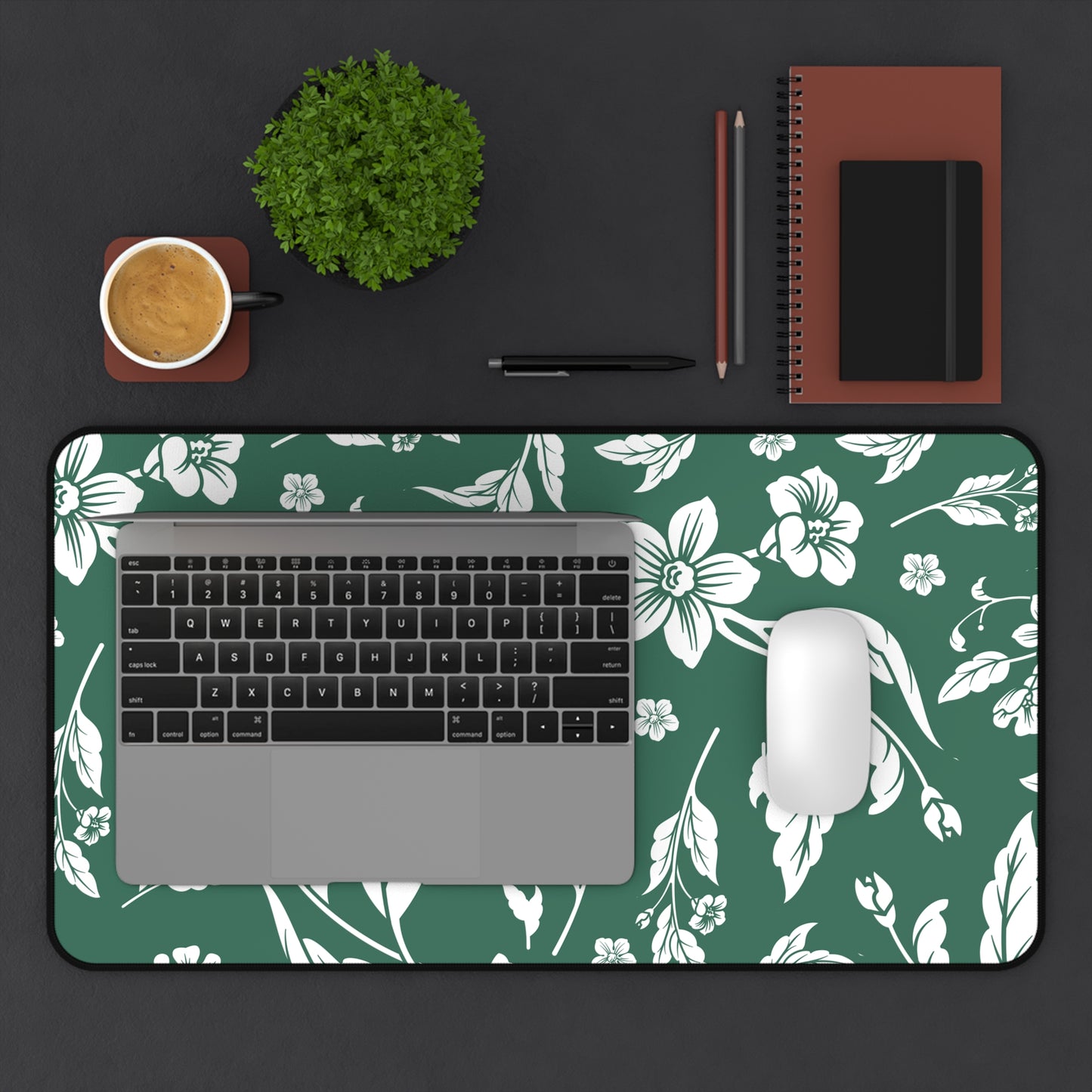 Leaf Green Floral Desk Pad (12x18, 12x22 or 16x32)