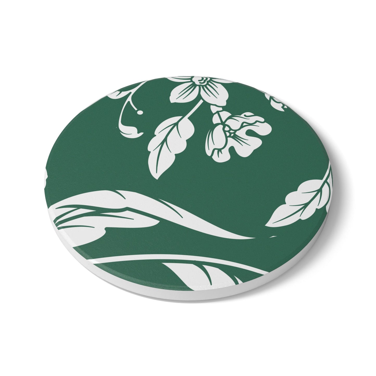 Leaf Green Floral Ceramic Coaster Coordinated Collection