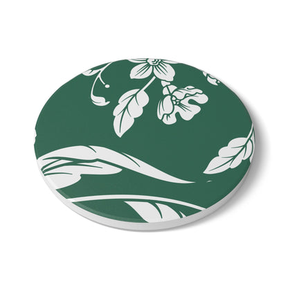Leaf Green Floral Ceramic Coaster Coordinated Collection