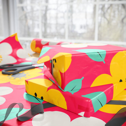 Happy Flower Wrapping Paper Retro Daisy Gift Wrap