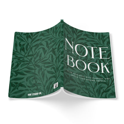 Leaf Green Leaves A5 Lined Journal Minimal Botanical Notebook | Coordinated Collection