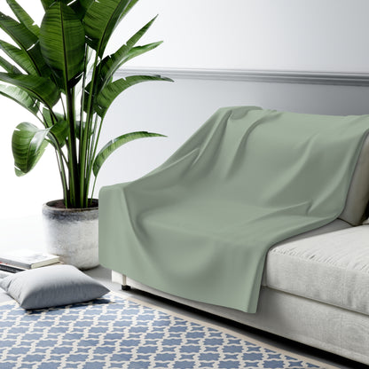 Sage Sherpa Fleece Blanket Cozy Plush Throw 3 Sizes Soft Warm Blanket