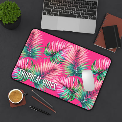 Tropical Vibes Desk Mat Tropical Leaves Desk Pad 12x18 12x22 16x32