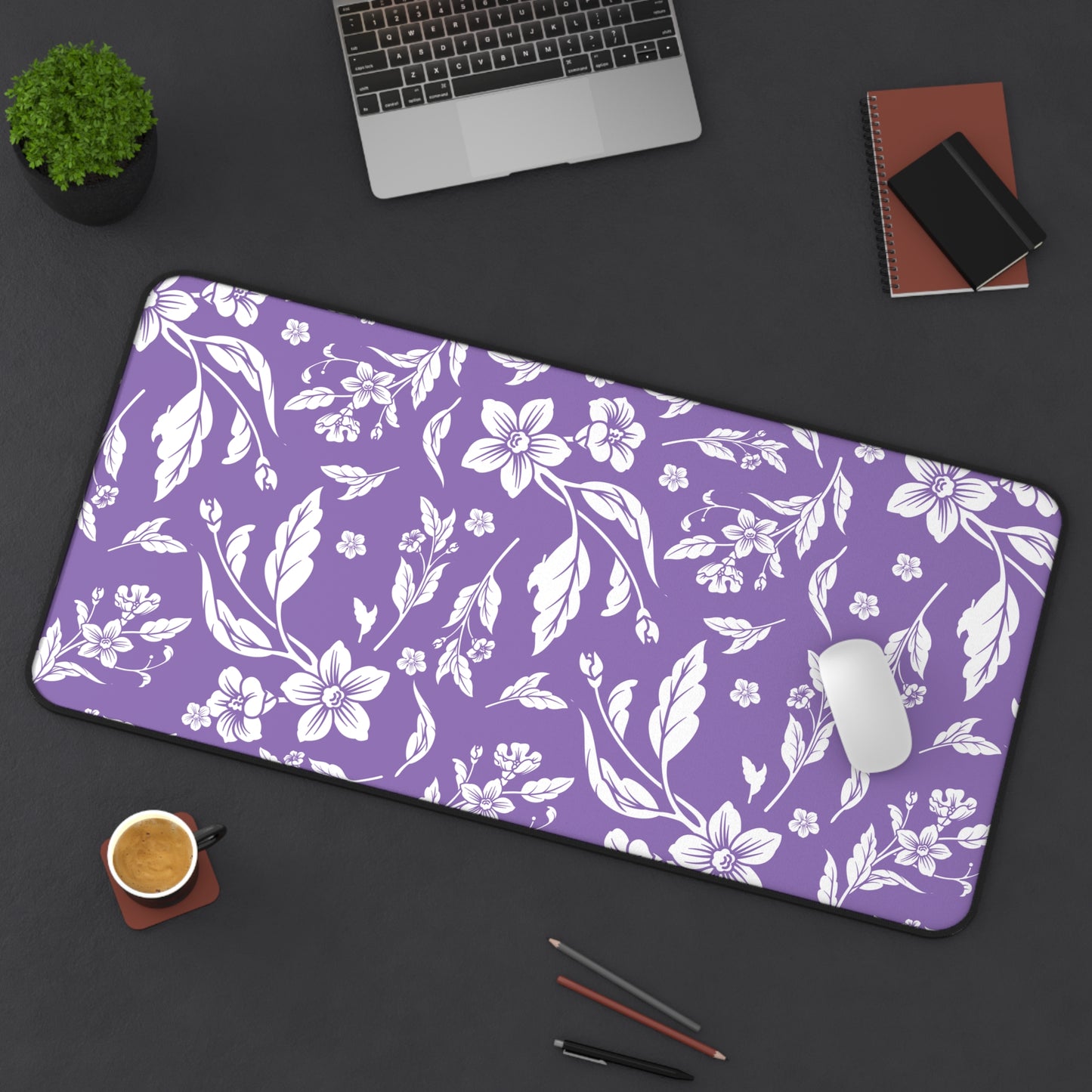 Purple Floral Desk Pad (12x18, 12x22 or 16x32)