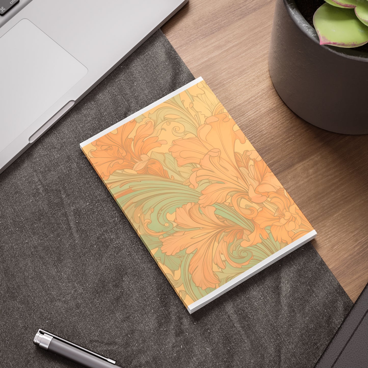 Coral Flourish Sticky Notes Floral Post It Notes (7 Sizes)