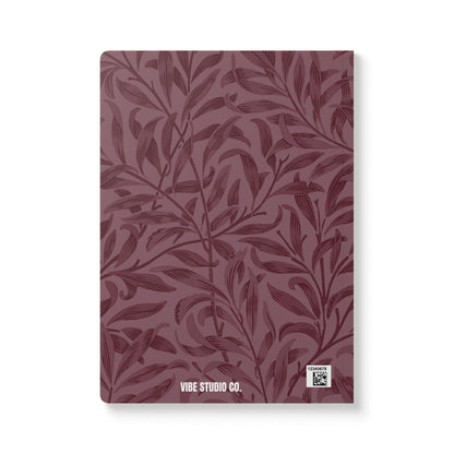 Mauve Leaves A5 Lined Journal Minimal Botanical Notebook | Coordinated Collection