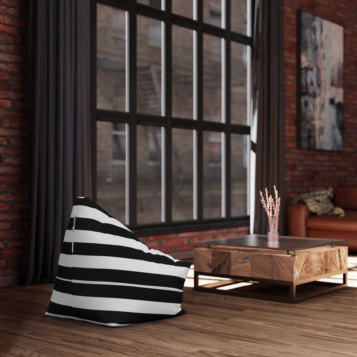 Pink Stripe Bean Bag Chair Cover Pink and White Striped Lounge Chair Cover