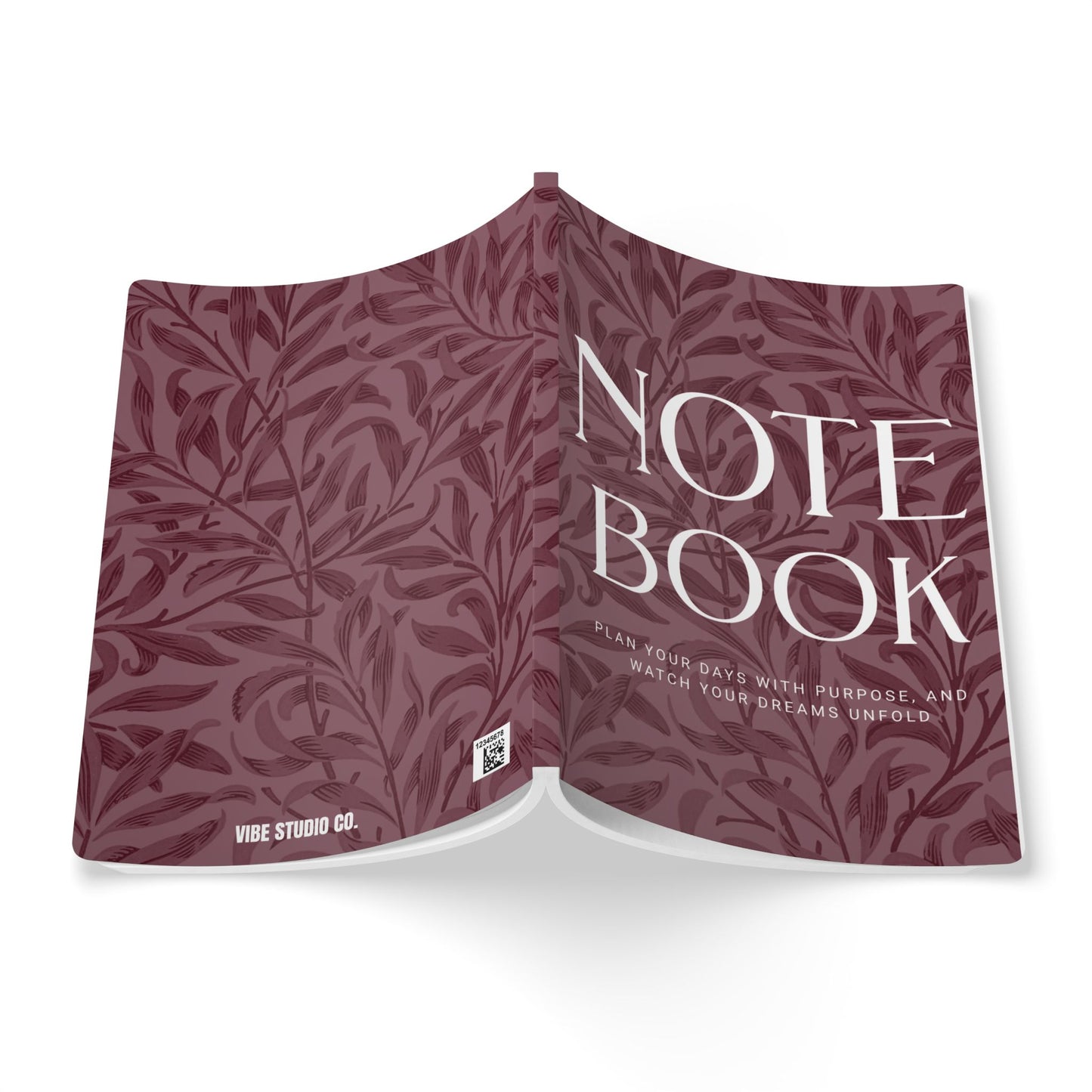 Mauve Leaves A5 Lined Journal Minimal Botanical Notebook | Coordinated Collection