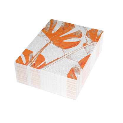Monstera Leaf Tangerine Postcards