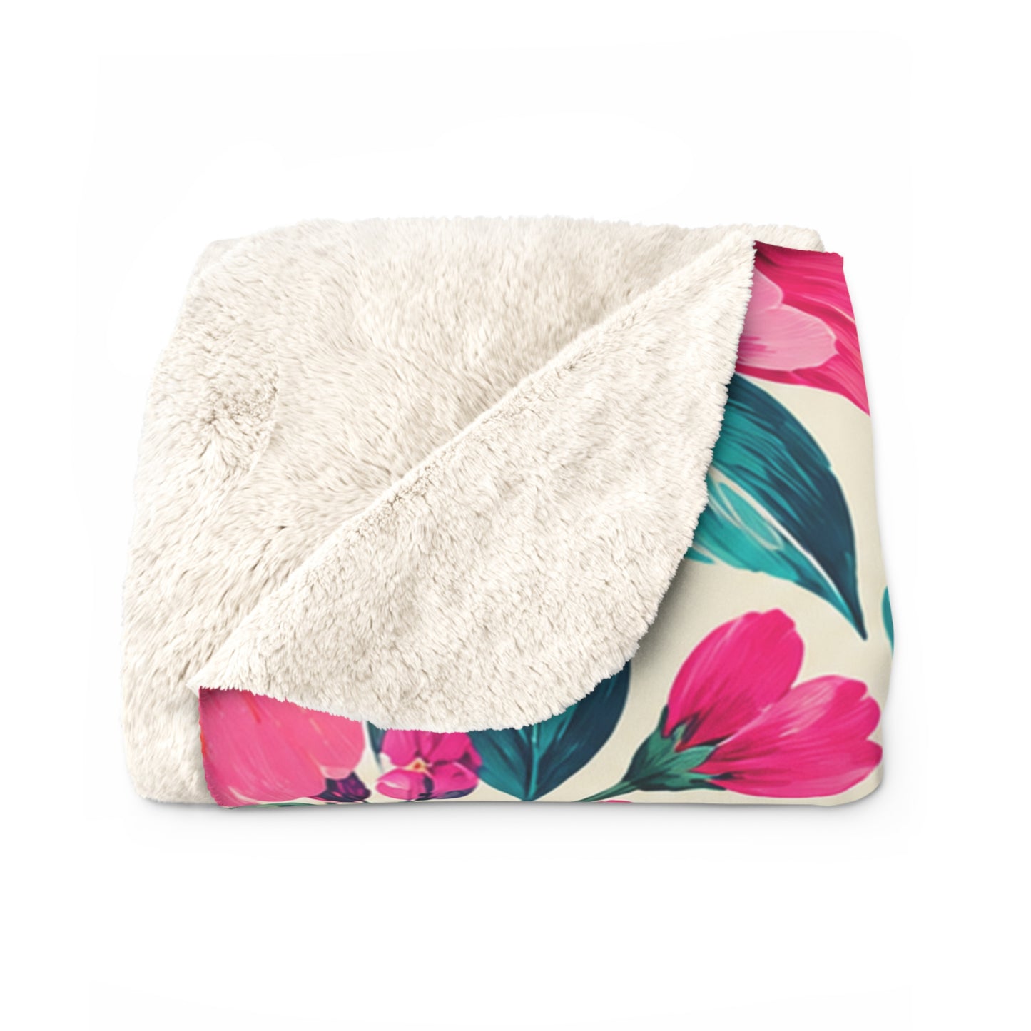 Dreamy Floral Sherpa Blanket 3 Sizes Floral Throw Blanket