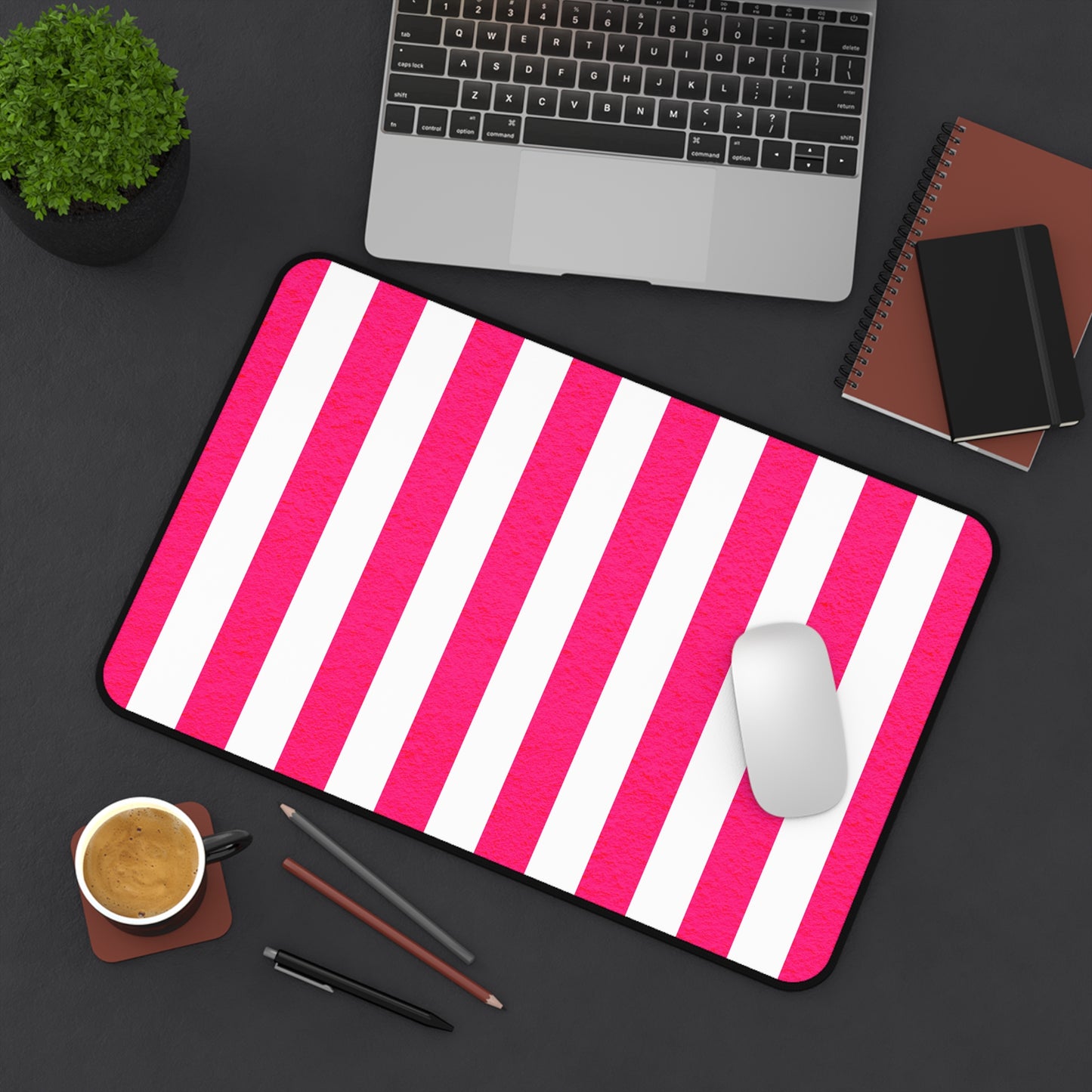 Pink Stripe Desk Mat Office Desk Decor (12/18, 12/22, 16/32)
