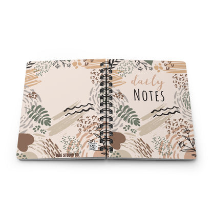 Neutral Flow Spiral Journal Minimal Botanical Notebook