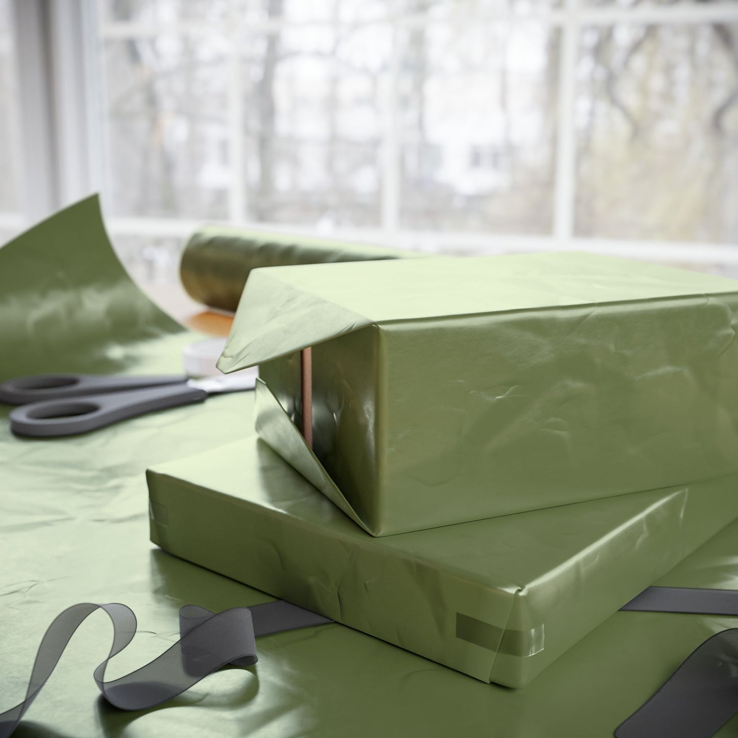 Olive Wrapping Paper Matte or Glossy Gift Wrap 3 Sizes Fine Art Paper