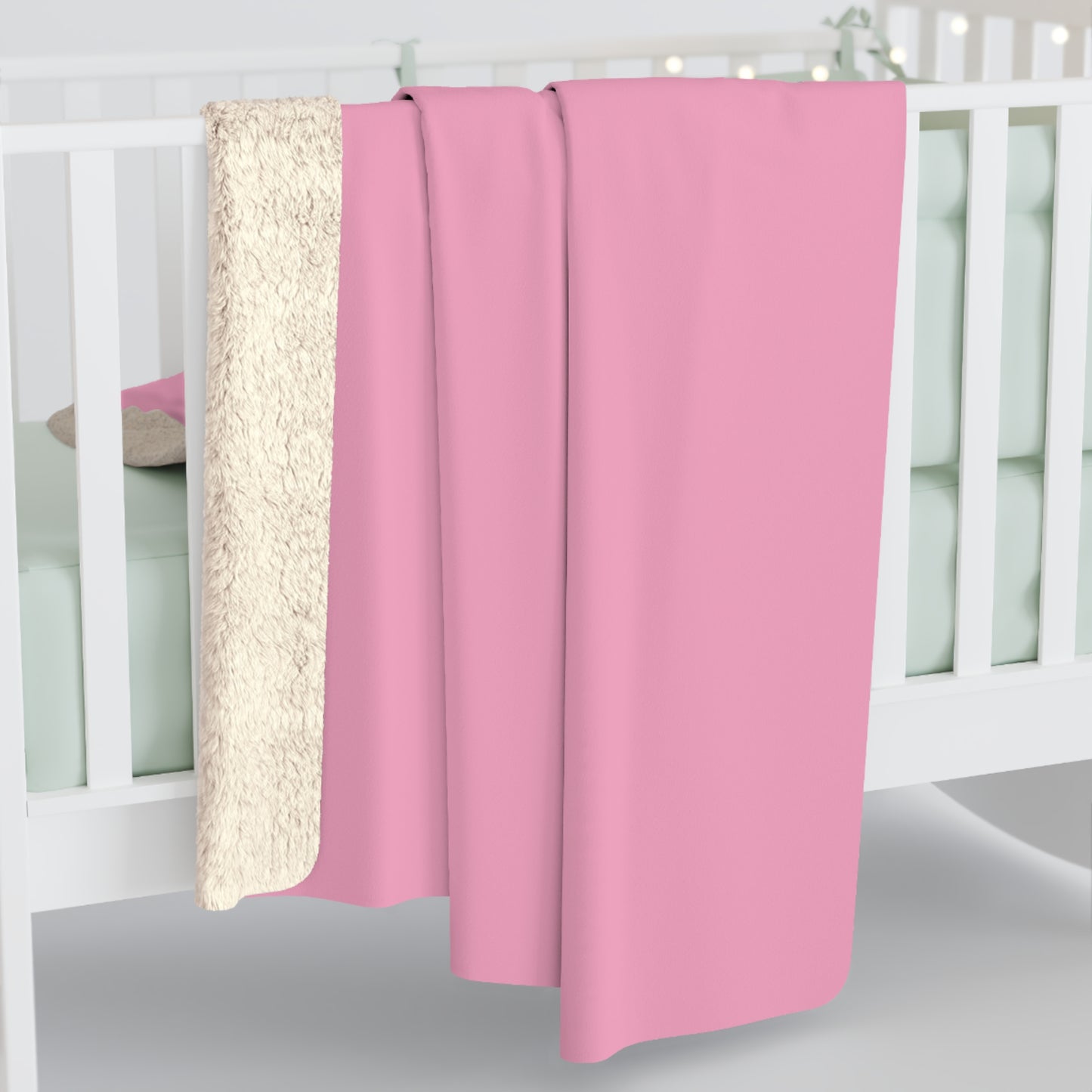 Light Pink Sherpa Fleece Blanket Cozy Plush Throw 3 Sizes Soft Warm Blanket