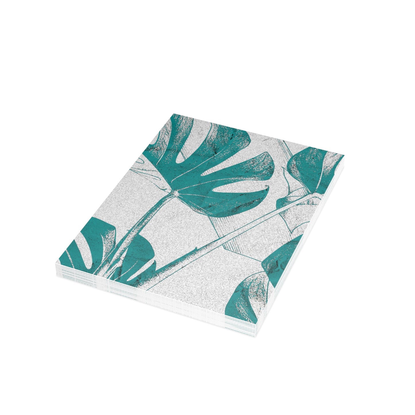 Monstera Leaf Deep Aqua Postcards
