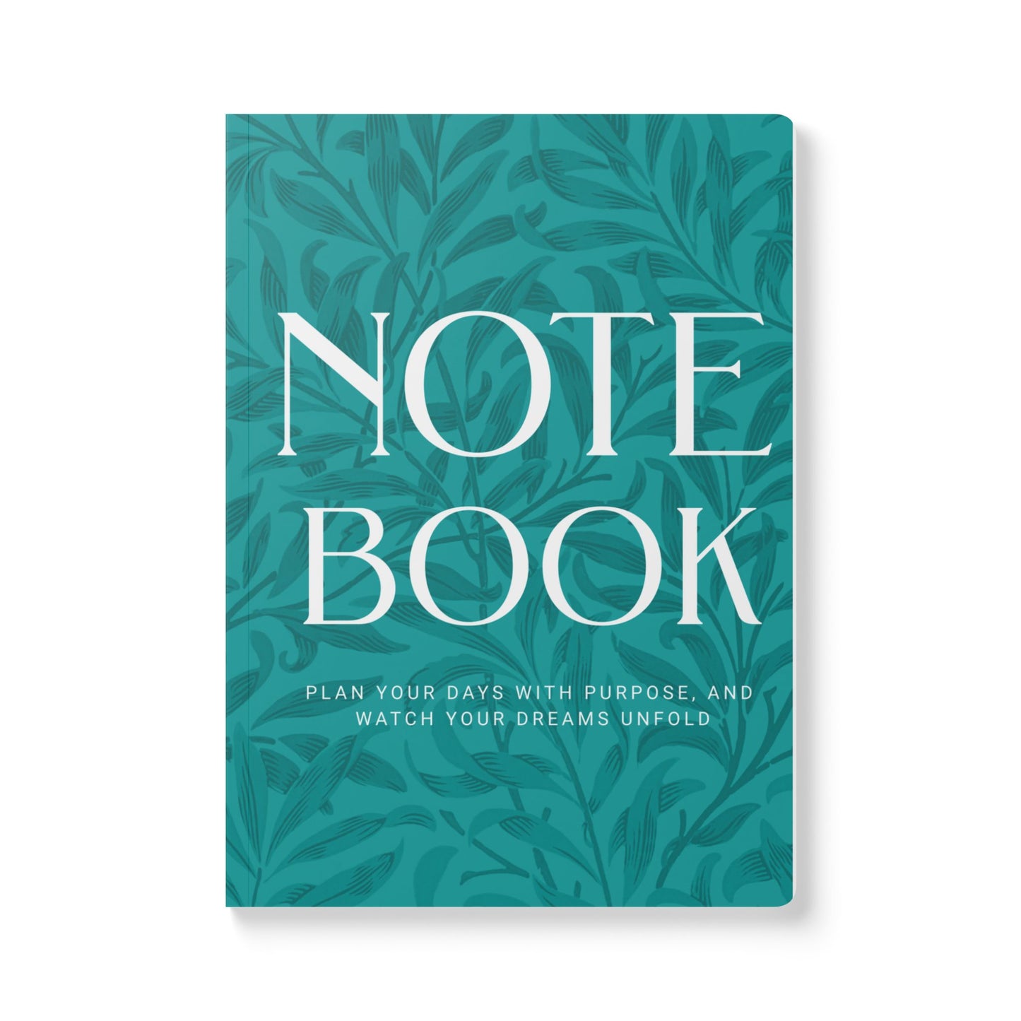 Deep Aqua Leaves A5 Lined Journal Minimal Botanical Notebook | Coordinated Collection