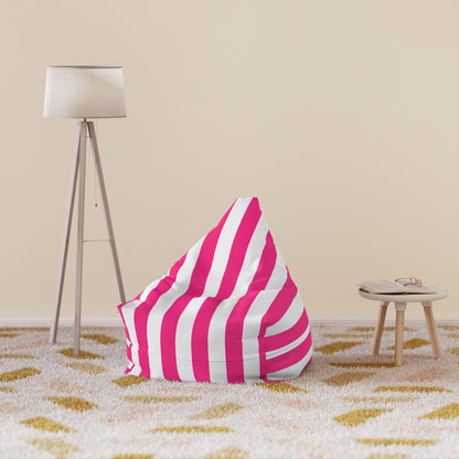 Pink Stripe Bean Bag Chair Cover Pink and White Striped Lounge Chair Cover