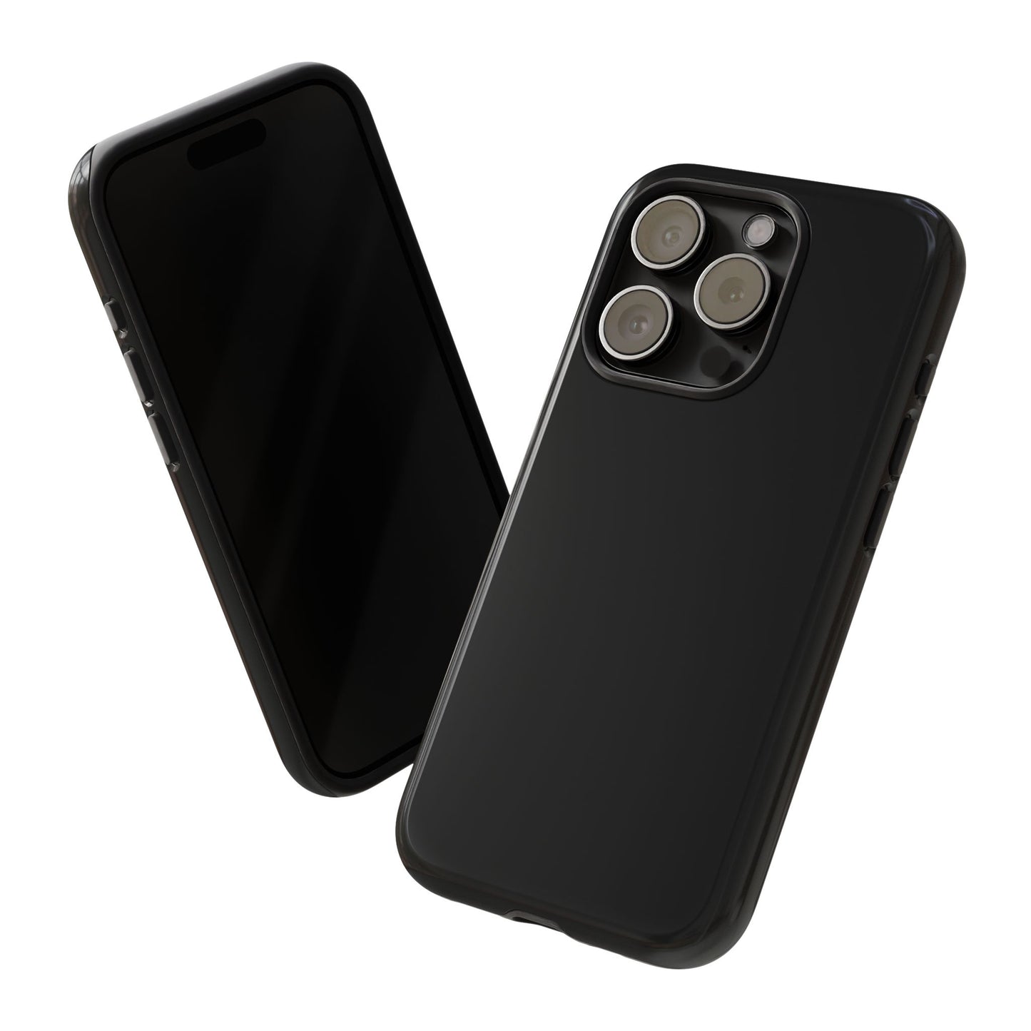 Black Tough Cell Phone Case Matte or Glossy Protective Case iPhone Samsung
