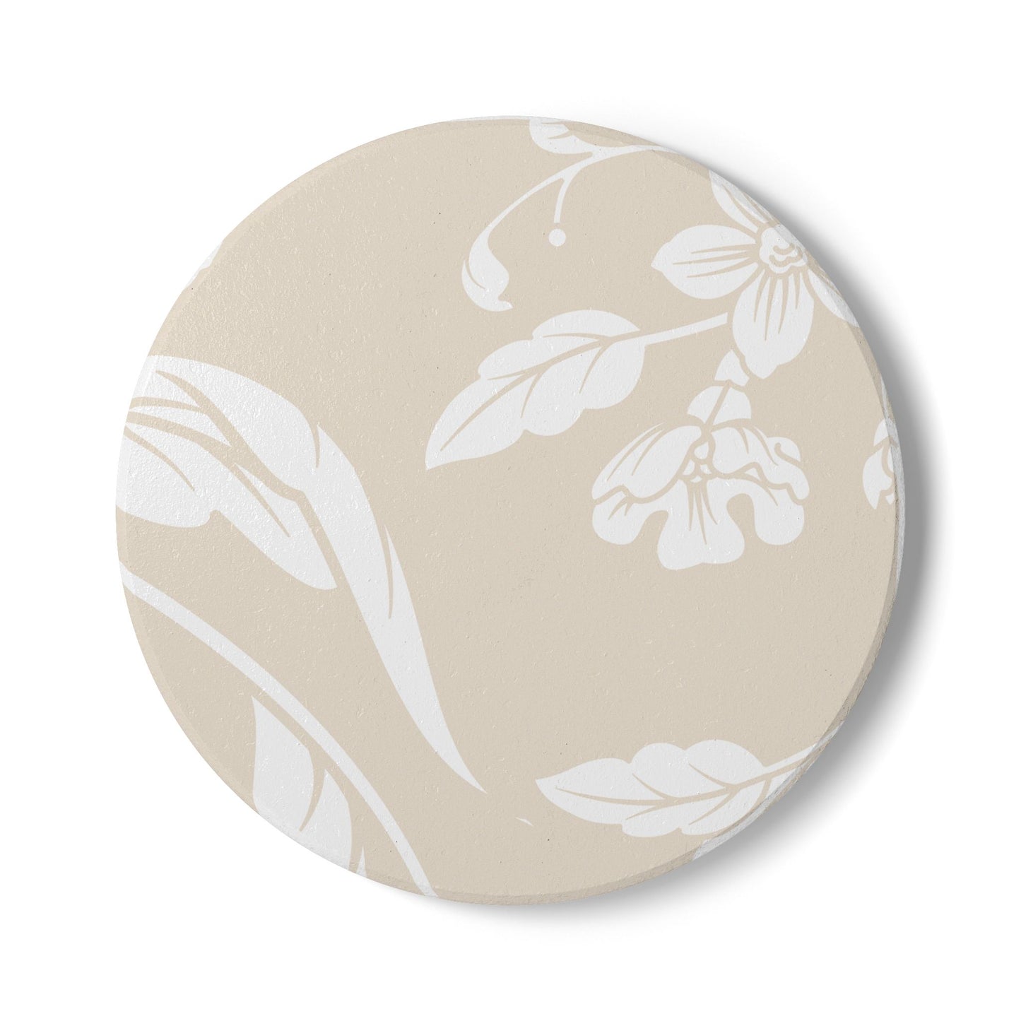 Latte Cream Floral Ceramic Coaster Coordinated Collection