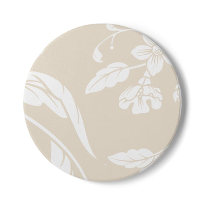 Latte Cream Floral Ceramic Coaster Coordinated Collection