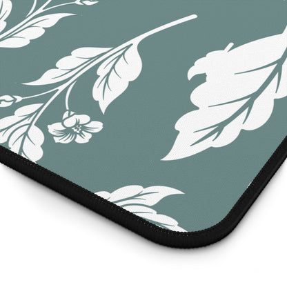 Dusty Blue Floral Desk Pad (12x18, 12x22 or 16x32)
