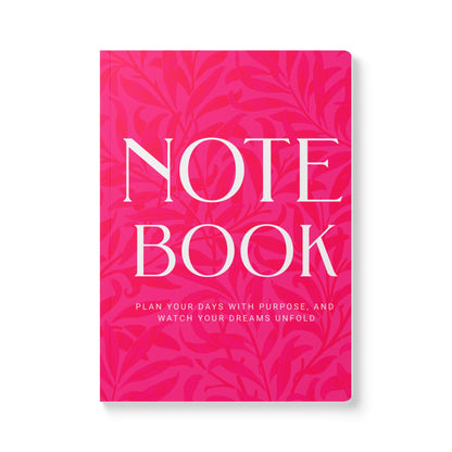 Pink Leaves A5 Lined Journal Minimal Botanical Notebook | Coordinated Collection