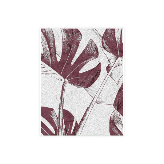 Monstera Leaf Mauve and White Postcards