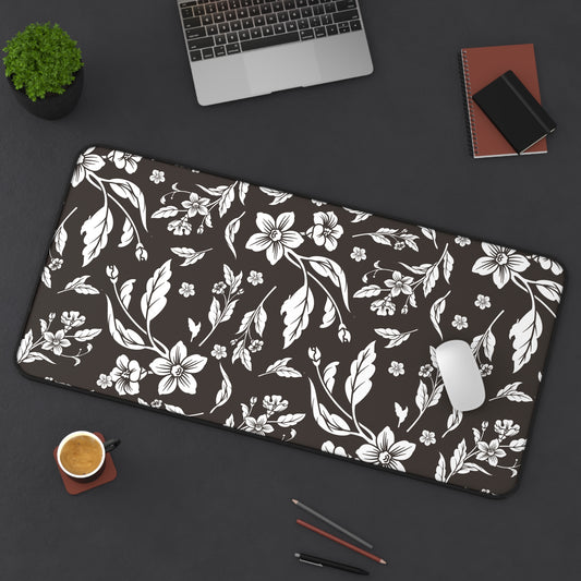 Muted Charcoal Floral Desk Pad (12x18, 12x22 or 16x32)