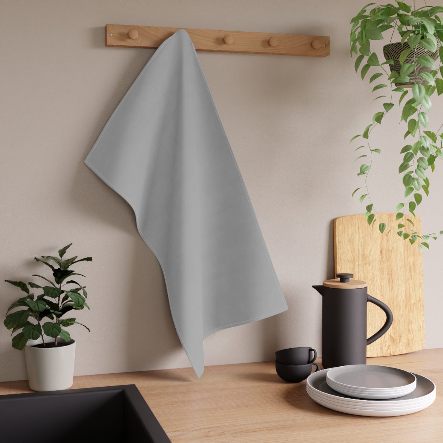 Grayscale Cotton Twill Tea Towel 18 x 30