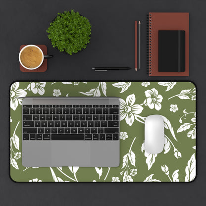 Olive Floral Desk Pad (12x18, 12x22 or 16x32)