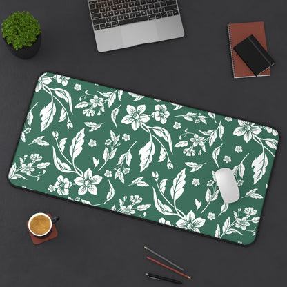Leaf Green Floral Desk Pad (12x18, 12x22 or 16x32)